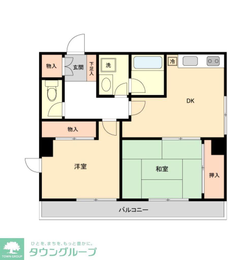 ミール千歳烏山(2DK/7階)の間取り写真