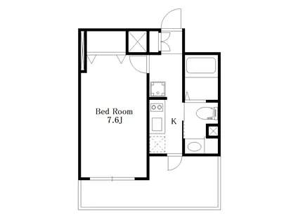 プレールドゥーク新高円寺(1K/4階)の間取り写真