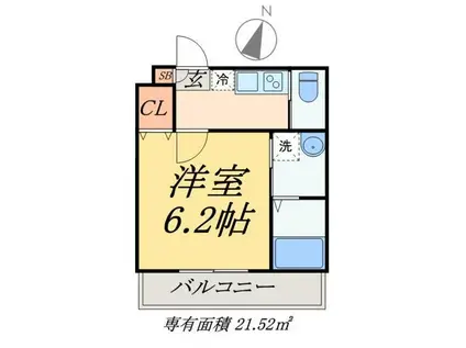 フュージョン北小岩オプティマ(1K/1階)の間取り写真