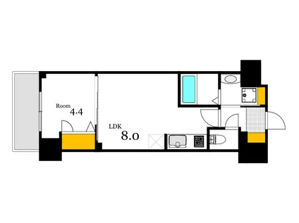 S-RESIDENCE鶴見町ALTANO(1LDK/4階)の間取り写真