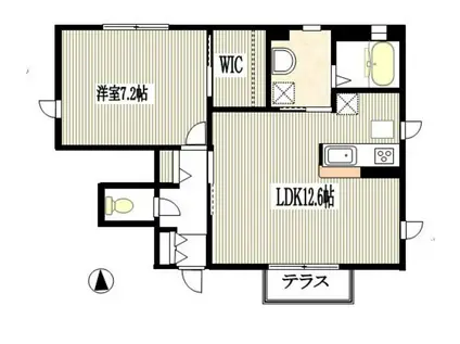 メゾンドクレールA(1LDK/1階)の間取り写真