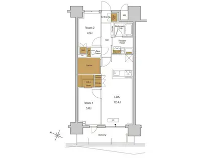 RJRプレシア東十条ガーデン(2LDK/10階)の間取り写真