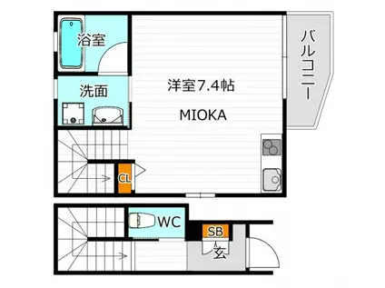 グランメゾン田辺(ワンルーム/1階)の間取り写真