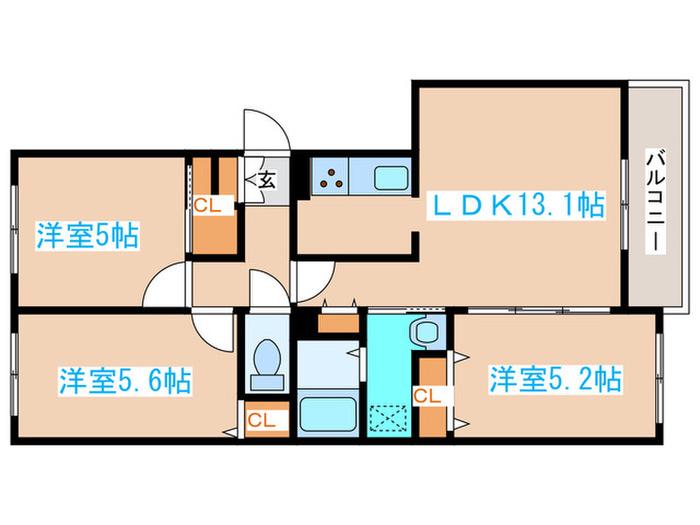 オール裏参道(3LDK/3階)の間取り写真