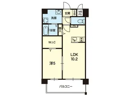 旭志川辺マンション(1LDK/2階)の間取り写真