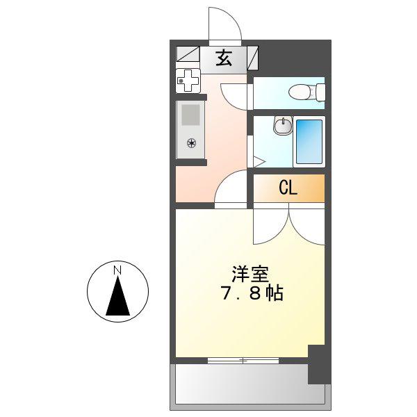 シャンポール大須(1K/7階)の間取り写真