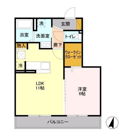 D-ROOM住吉(1LDK/1階)の間取り写真