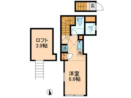 バーミープレイス葛西(ワンルーム/2階)の間取り写真