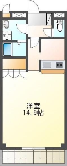 ハイムルミナス(1K/1階)の間取り写真