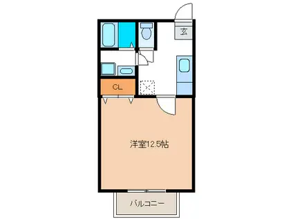 リースランド富士見VA(1K/1階)の間取り写真