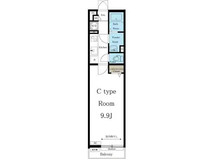 リブリ・アルバ中村公園(1K/1階)の間取り写真