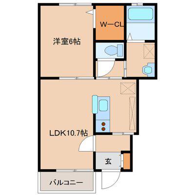 WISH南光台(1LDK/1階)の間取り写真