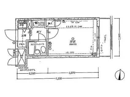 ライオンズプラザ川崎II(ワンルーム/2階)の間取り写真