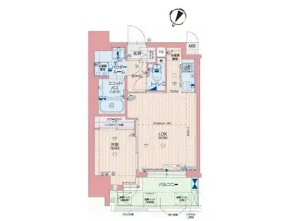 エスディグランツ神戸水木通(1LDK/5階)の間取り写真