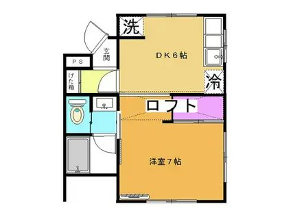 アーバンハウス3号館(1DK/2階)の間取り写真