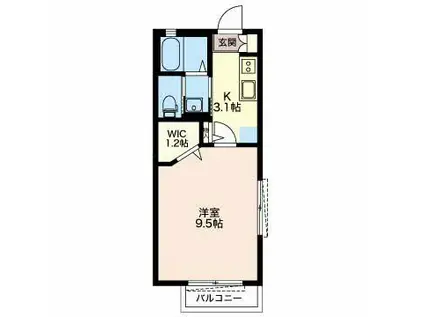 ＪＲ東海道本線 静岡駅 バス乗車時間：7分 最寄りバス停で下車 徒歩3分 2階建 築13年(1K/2階)の間取り写真
