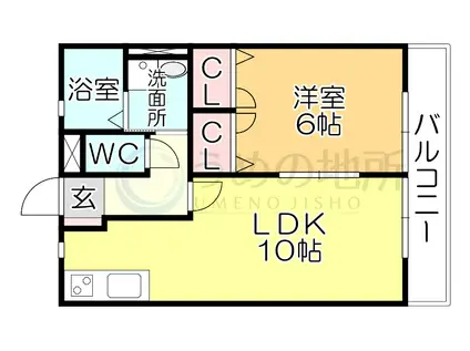 カーザミアI(1LDK/1階)の間取り写真