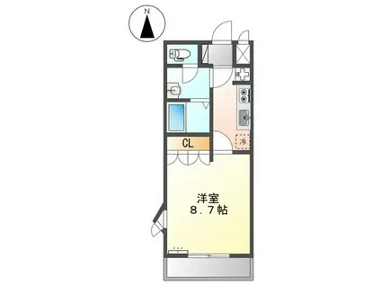 グレイシャス(1K/2階)の間取り写真