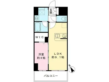 アクエルド明石西(1LDK/6階)の間取り写真