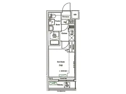 ラフィスタ金町(1K/7階)の間取り写真
