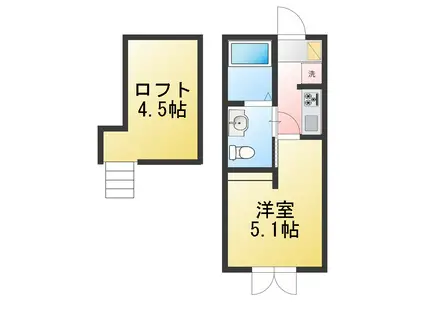 ハーミットクラブハウス菊名B棟(1K/1階)の間取り写真