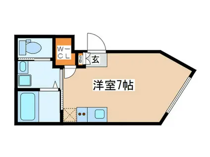 LIBRES武蔵関(ワンルーム/1階)の間取り写真