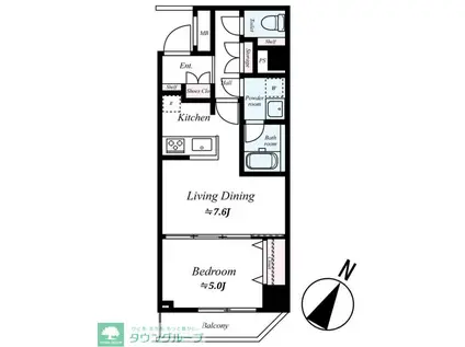 アルテシモレーヴ(1LDK/8階)の間取り写真