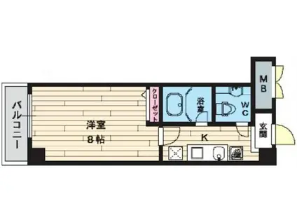 GRAN PINO立売堀(1K/4階)の間取り写真