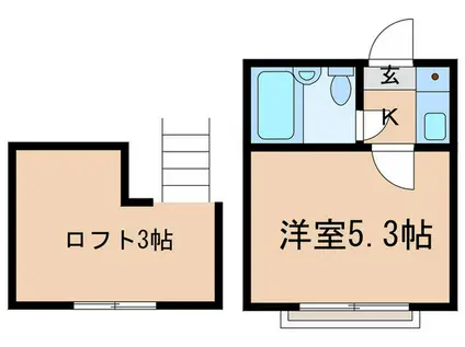 プラザ・ドゥ・ルーベンスC棟(1K/2階)の間取り写真