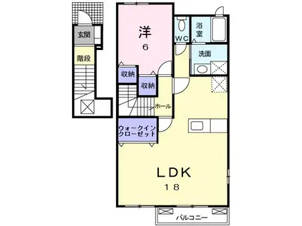 フォンモンターニュIIB(1LDK/2階)の間取り写真