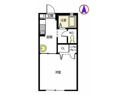 パレスY (1K/1階)の間取り写真