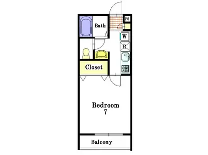 アプリコットハイツ(1K/1階)の間取り写真