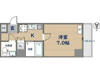 パークモダン高井田(1K/5階)の間取り写真