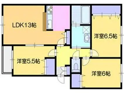 LOUVRE元江別(3LDK/2階)の間取り写真