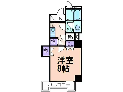 タワーレジデンシア鹿沼(1K/9階)の間取り写真