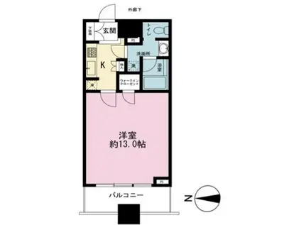 コンシェリア西新宿 TOWERS ウエスト(ワンルーム/18階)の間取り写真