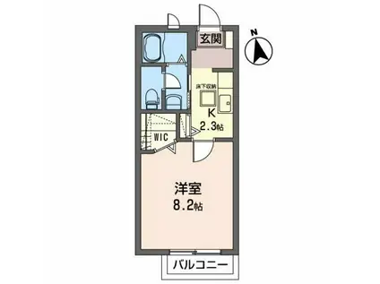 メゾン ドウ ボヌール(1K/1階)の間取り写真