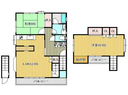 NSハウス(2LDK/2階)の間取り写真