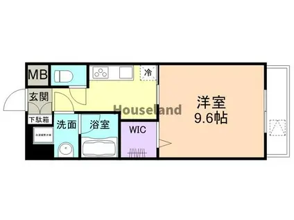 ルシェール(1K/4階)の間取り写真