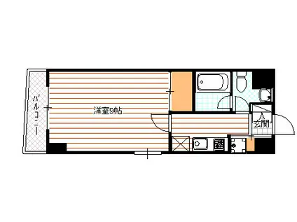 アルビオン(1K/3階)の間取り写真