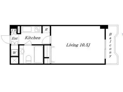 ダイアパレス水道橋(1K/6階)の間取り写真