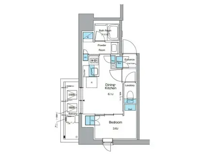 ルフォンプログレ上野御徒町(1DK/6階)の間取り写真