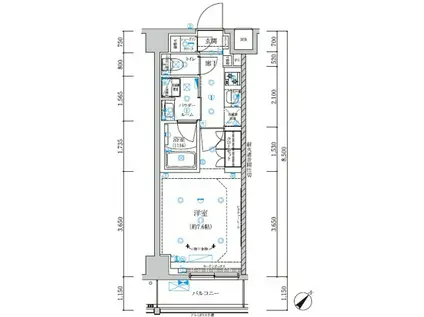RELUXIA北赤羽(1K/4階)の間取り写真