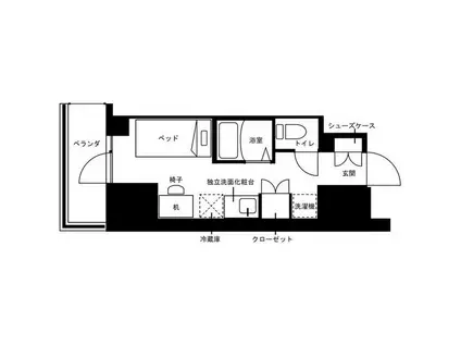 MIRAIフォレスタ仙台青葉通(ワンルーム/11階)の間取り写真