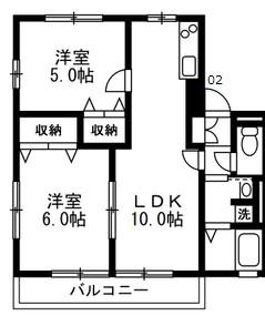 グランドメゾン(2LDK/2階)の間取り写真