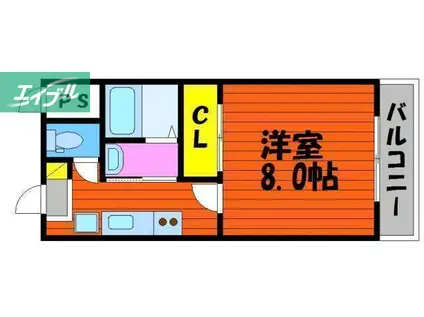 パレスマリソル(1K/2階)の間取り写真