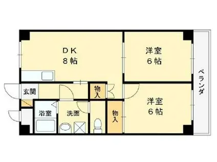 ヴァンベール青山(2DK/1階)の間取り写真