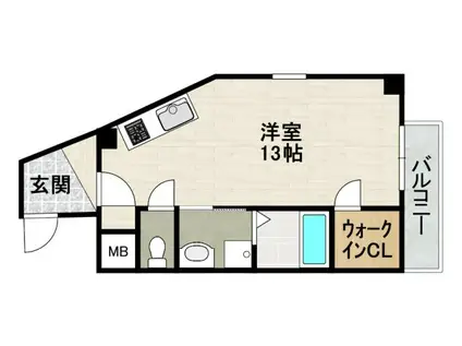ELEGANTE宝塚(ワンルーム/3階)の間取り写真