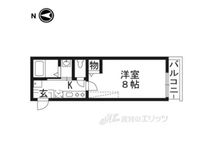 アークリード北野白梅町(1K/4階)の間取り写真