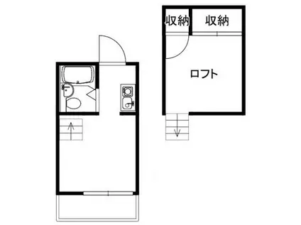 プリンセスコート代沢(ワンルーム/2階)の間取り写真